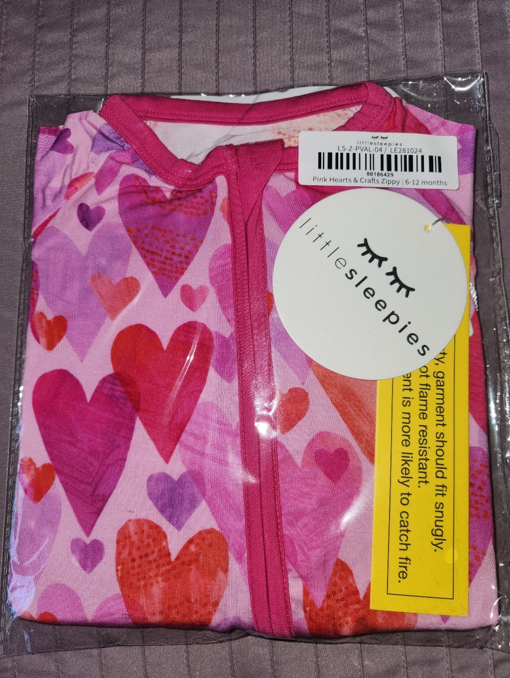 Little Sleepies Pink Heart & Crafts Zippy Pajamas